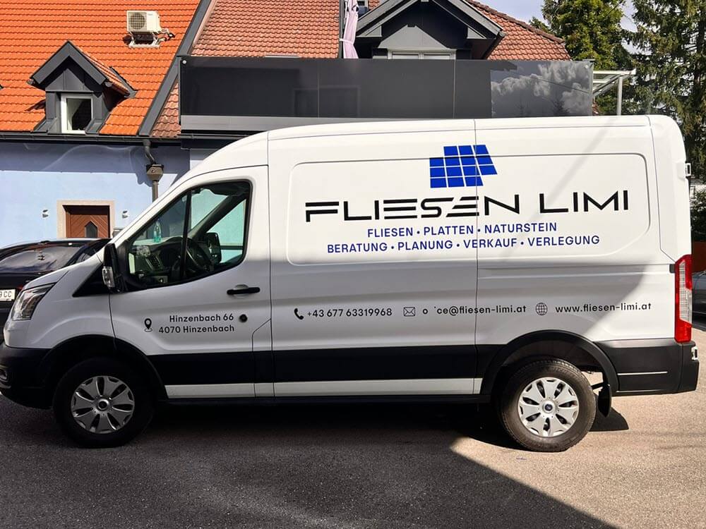 KFZ Beschriftung Firmenfahrzeug Transporter Auto foliert von Schütz Schilder Beschriftungen in Alkoven